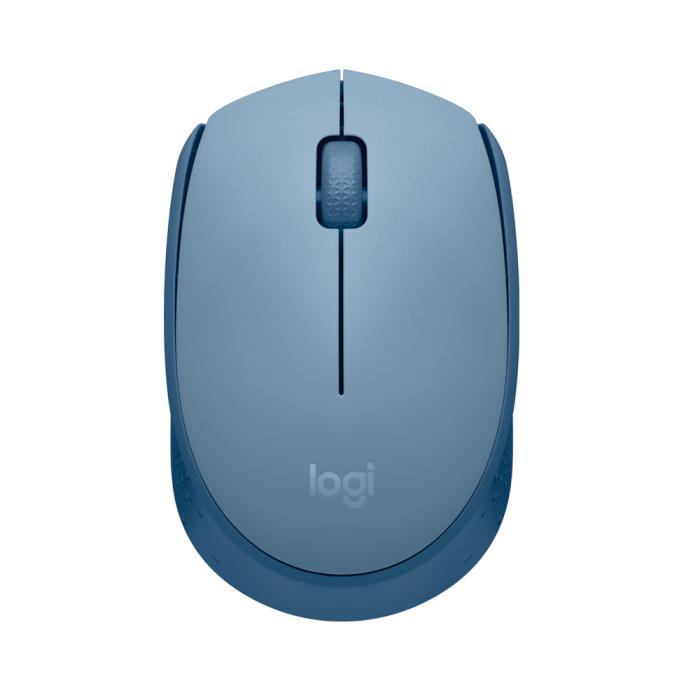 Mouse sem Fio Logitech M170 Azul Claro, com Design Ambidestro Compacto, Conexão USB, Pilha Inclusa