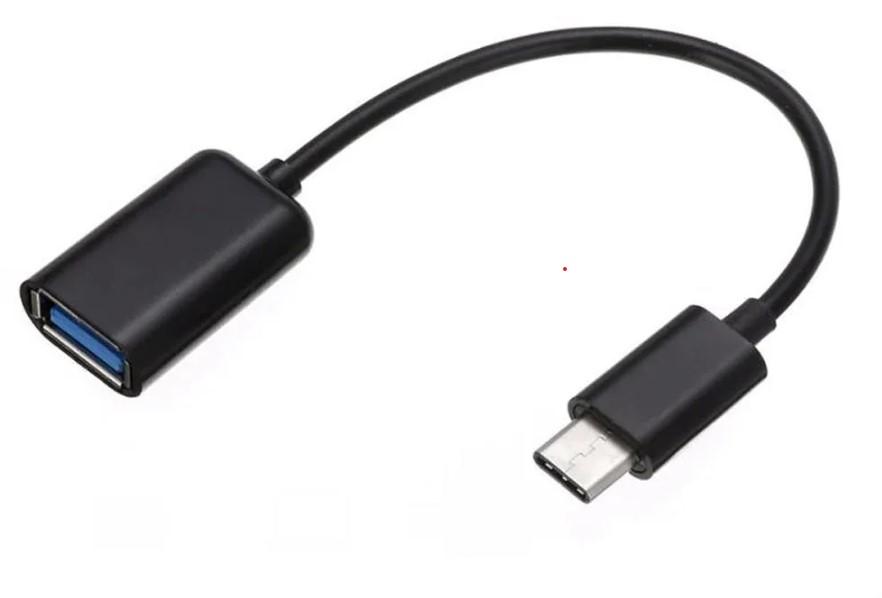 Cabo USB Fêmea OTG Tipo-C Macho x USB a-Fêmea 15cm Preto - GV Cabos