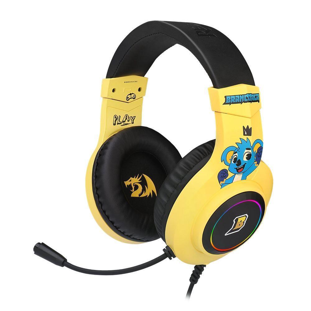 Headset Gamer Redragon Brancoala RGB Preto