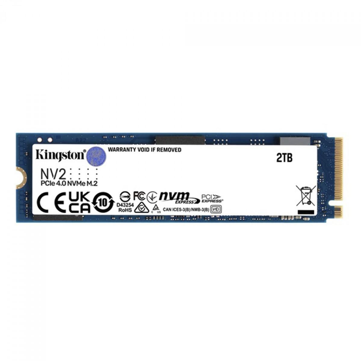 SSD M.2 NVMe 2TB PCIe NV2 Leitura 3500 MB/S Gravação 2800 MB/S - Kingston