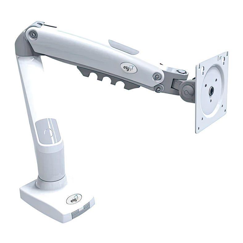 Suporte Articulado de Mesa ELG Branco com Pistão a Gás para Monitores de 17" a 35" - F80W