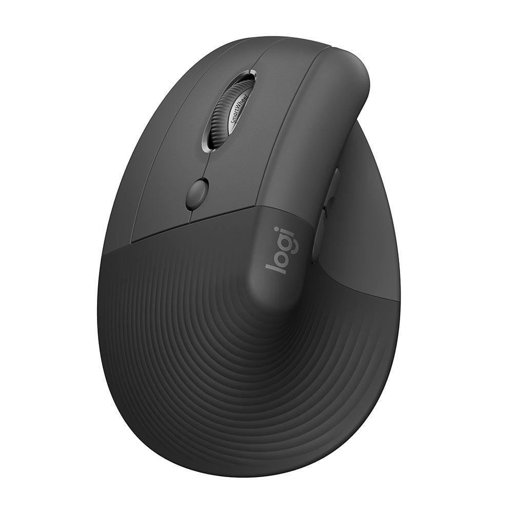 Mouse sem Fio Logitech Lift Left para Canhoto, 4000 DPI, 6 Botões, Bluetooth, Ergonômico, USB-Grafite