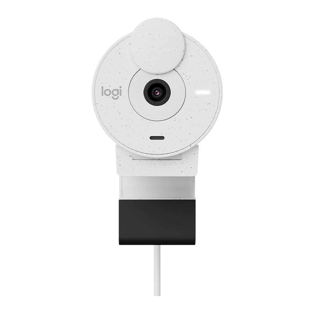 Webcam Full HD Logitech Brio 300, 1080P, 30 Fps, USB-C, Microfone Integrado, Branco - 960-001440