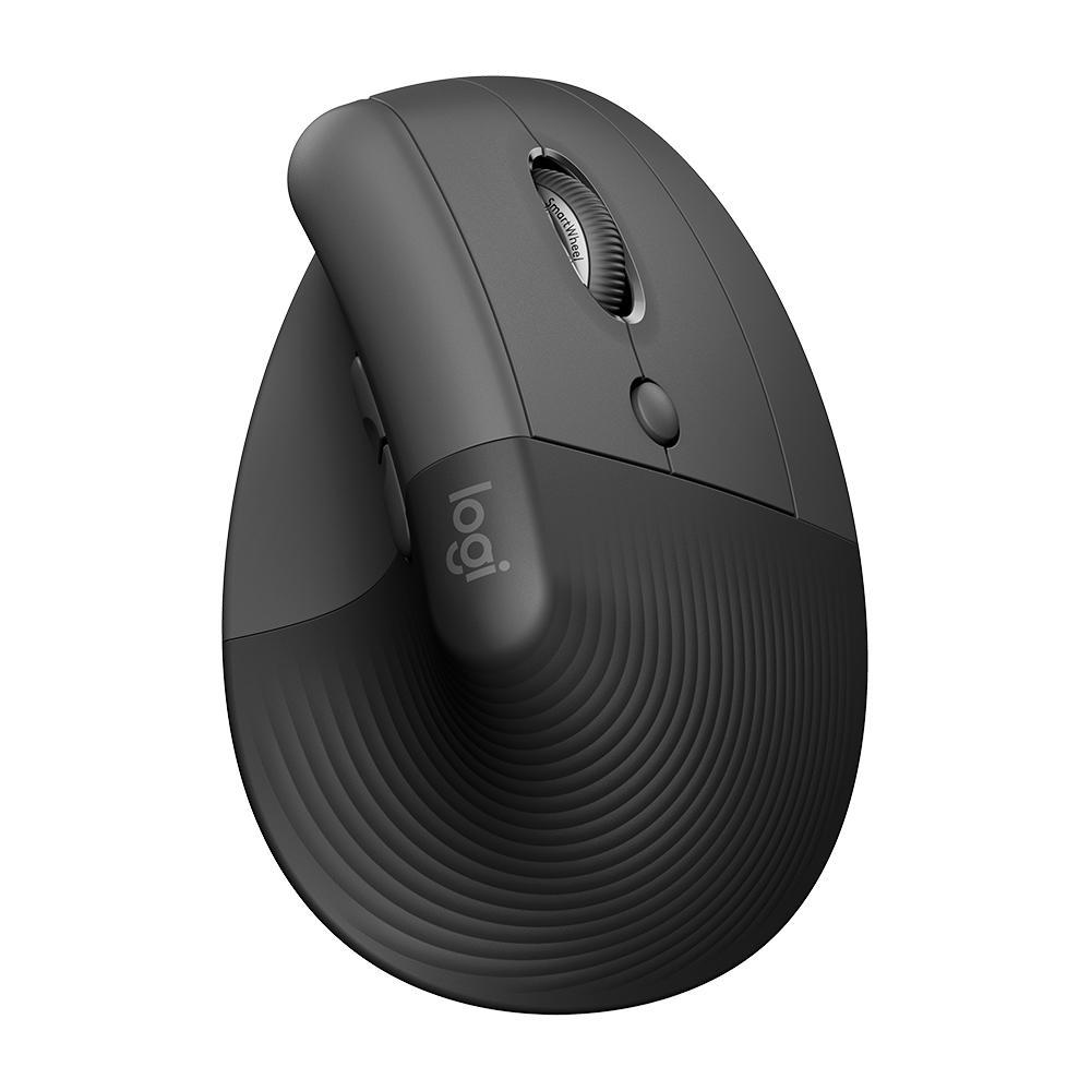 Mouse sem Fio Logitech Lift, 4000 DPI, 6 Botoes, Bluetooth, Ergonômico, USB- Grafite