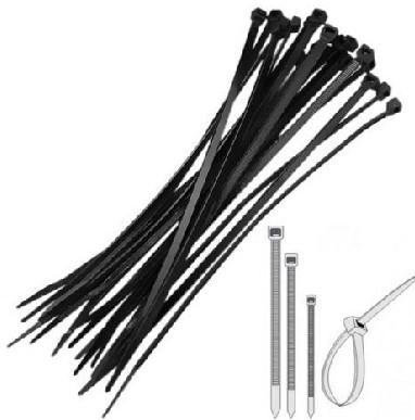 Abraçadeira 4,8 x 300 mm Pacote com 100UNID Preto - GV Cabos