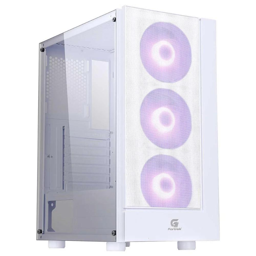 Gabinete Gamer ATX Fortrek Cruiser RGB, Mid-Tower, sem Fonte com 3 Fans - Branco