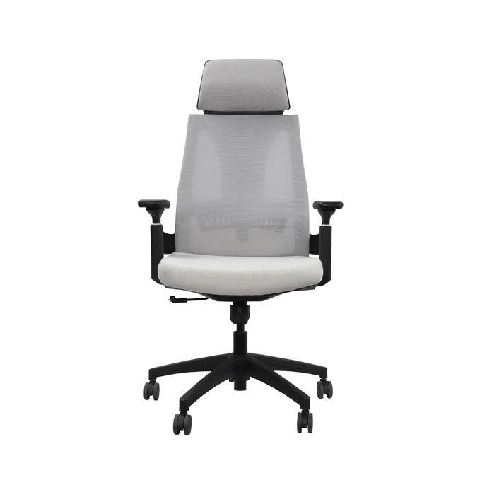 Cadeira de Escritório Ergonômica Elements Helene Special com Apoio Cervical - Cinza/Preto