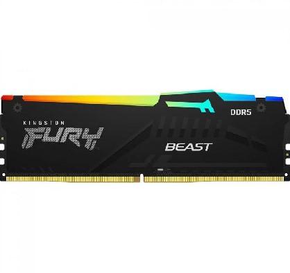 Memória 16GB DDR5 5200MHz CL40 1,25V Fury Beast RGB para Desktop - Kingston