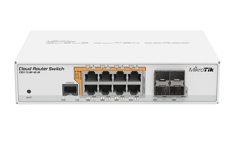 Mikrotik Cloud Router Switch POE CRS112-8P-4S-IN - 8P Giga POE 150W+4P SFP