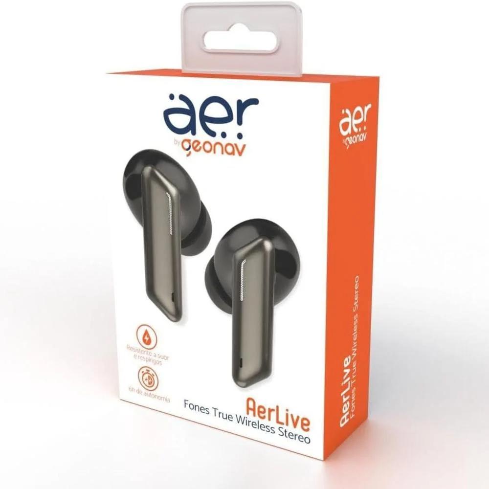 Fones sem Fio TWS Aerlive Preto - Geonav