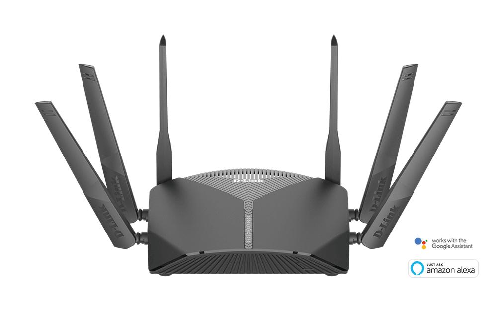 Roteador Wireless D-Link Exo Smart Mesh AC3000 Tri Band, Gigabit, USB, 6 Antenas, com Controle de Voz