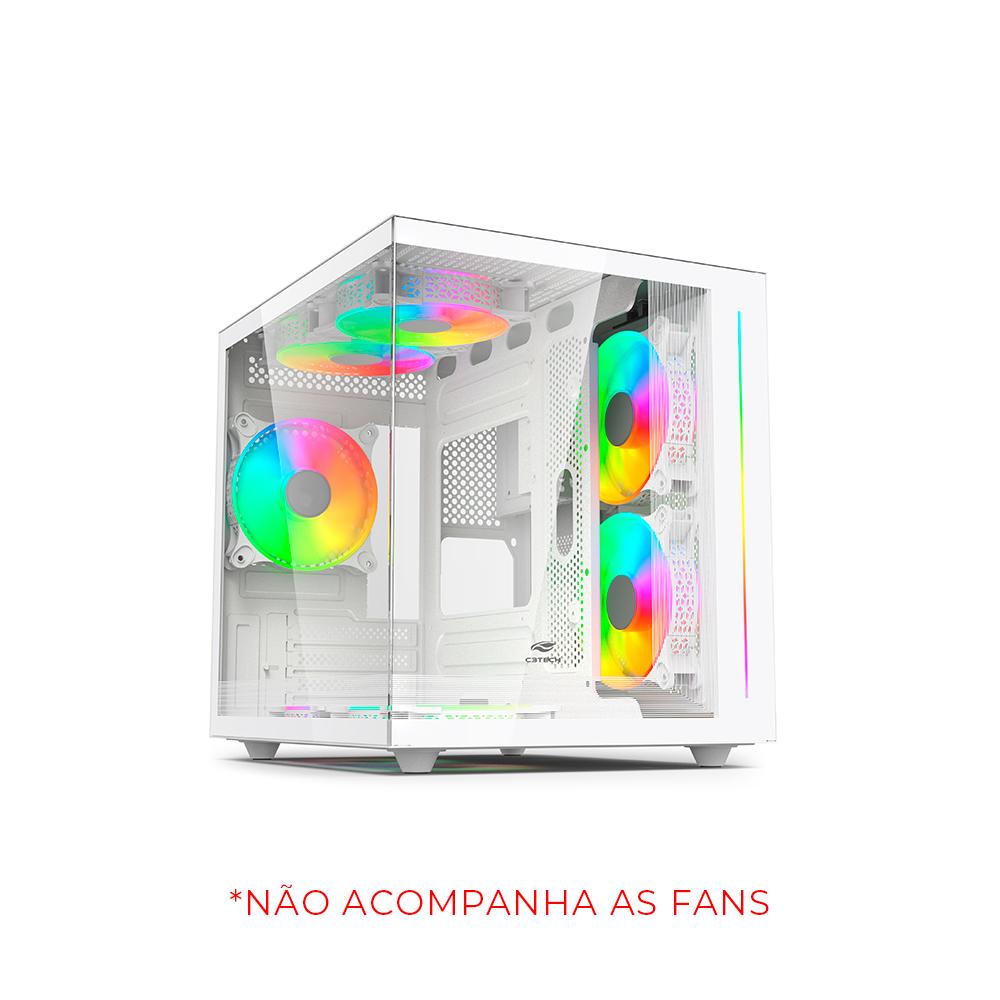 Gabinete Gamer C3 Tech Aquarius MT-G810WH, Mini-Tower, sem Fans sem Fonte - Branco