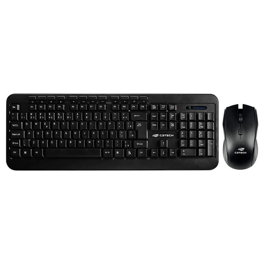 Teclado e Mouse sem Fio K-W60BK - C3Tech