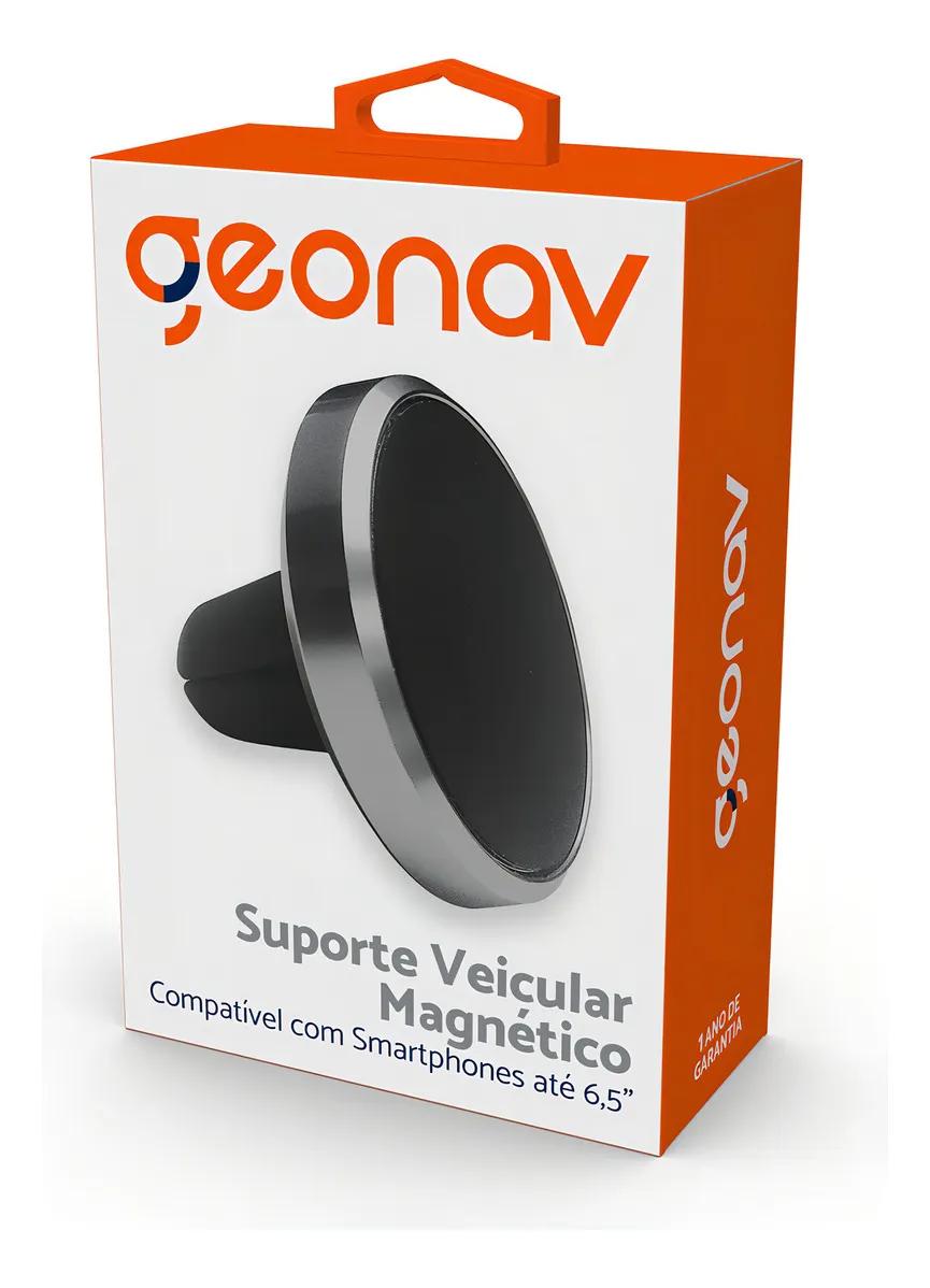 Suporte Veicular Magnético Universal, 6 Imas, Compativel com Smartphones Até 6.5 Polegadas, Preto/Al