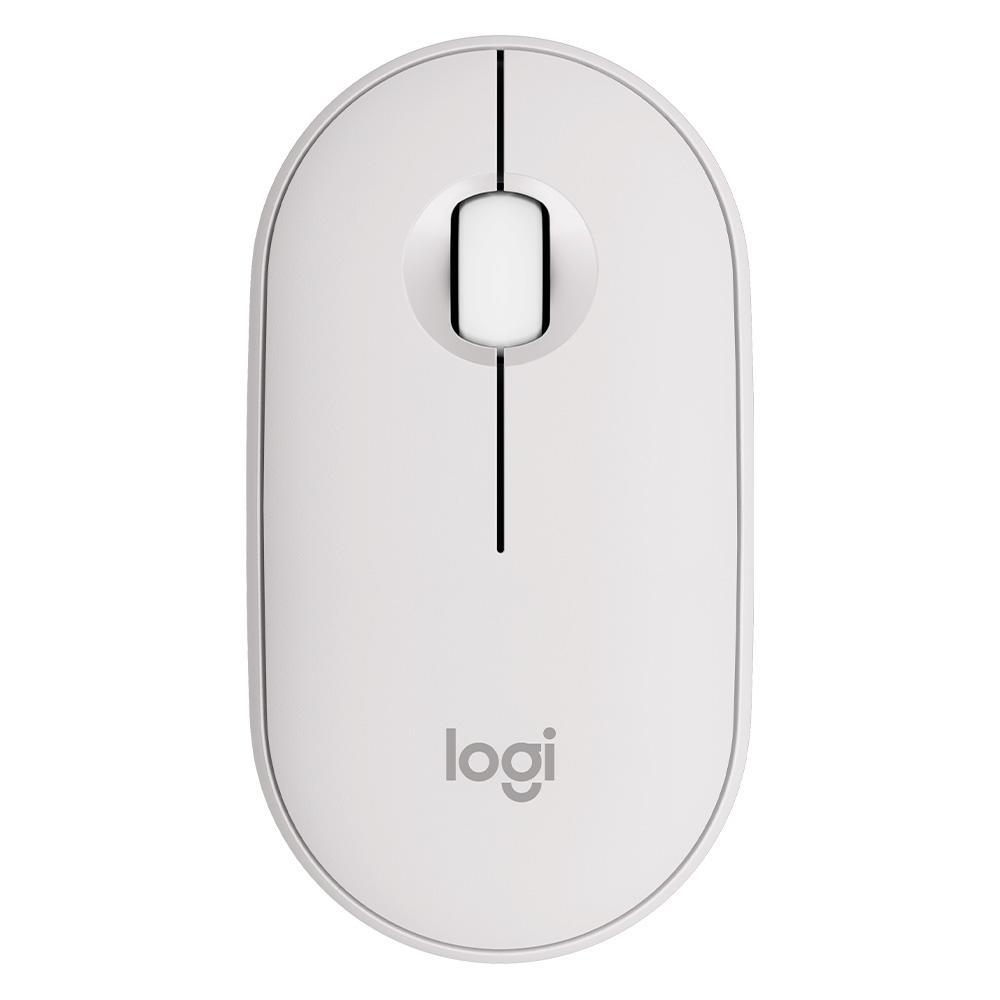Mouse sem Fio Logitech Pebble 2 M350S, USB Logi Bolt ou Bluetooth, com Clique Silencioso, Branco