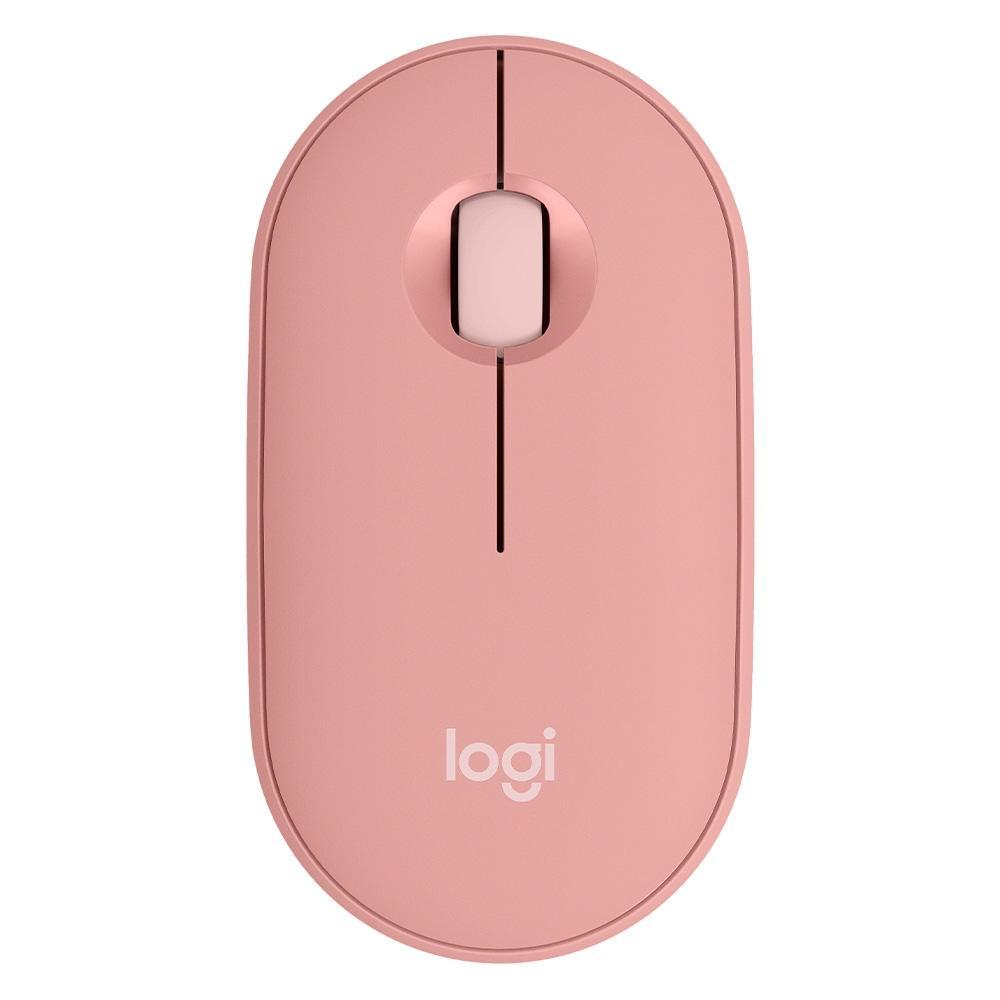 Mouse sem Fio Logitech Pebble 2 M350S,CLIQUE Silencioso, Bluetooth, Pilha Inclisa -Rosa