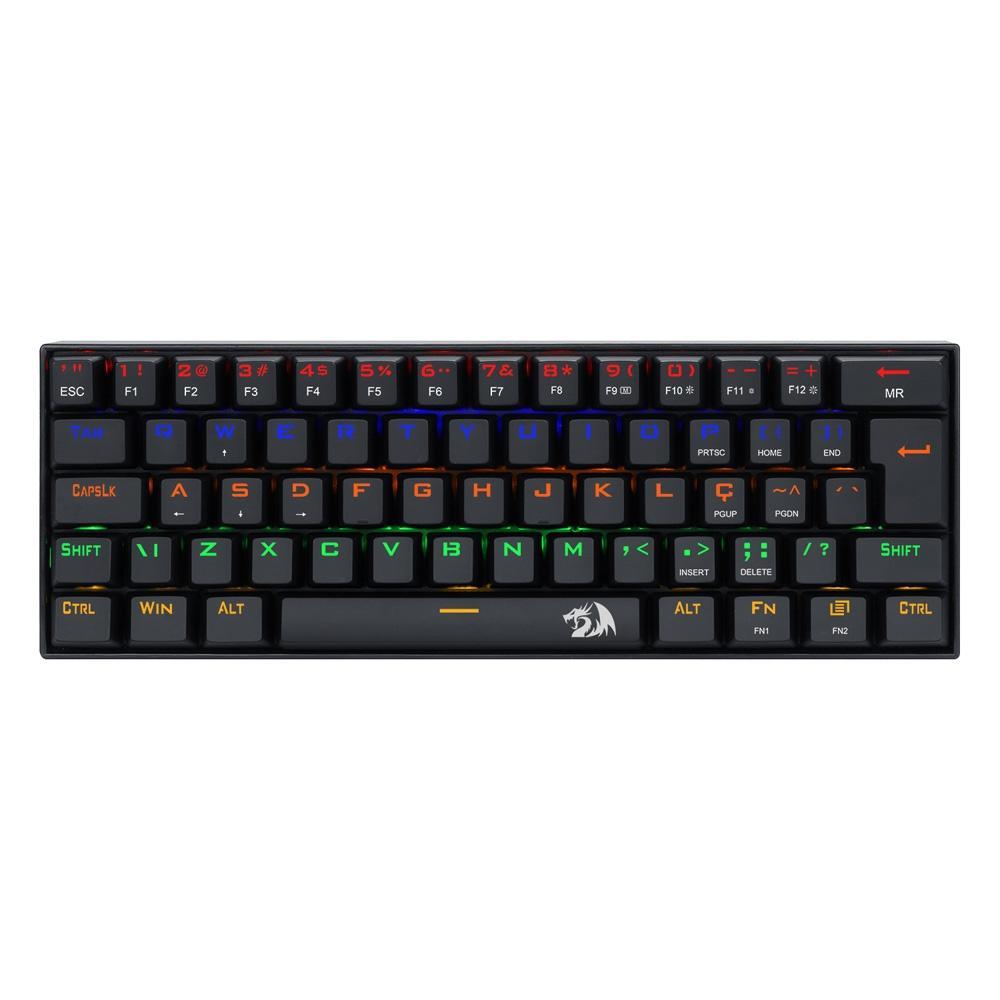 Teclado Gamer Mecânico Compacto Redragon Lakshmi Rainbow Switch Blue ABNT2