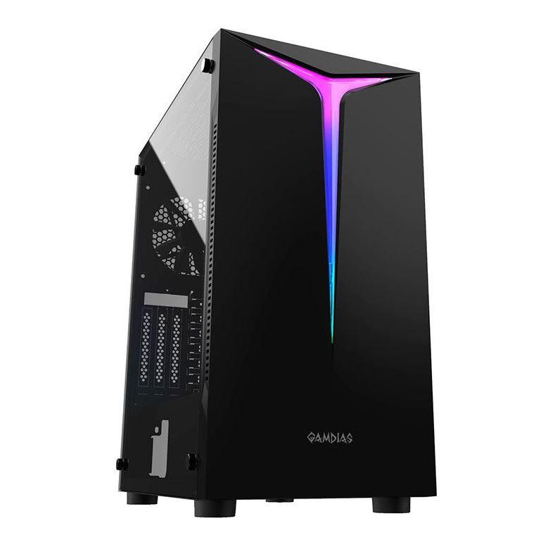 Gabinete ATX Gamdias Argus E2 Elite RGB, Mid-Tower, Lateral Vidro, com 1 Fan sem Fans - Preto