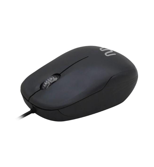 Mouse com Fio Mid 1200dpi Conexão USB Cabo de 120cm 3 Botões Textura Fosca Preto - MO255