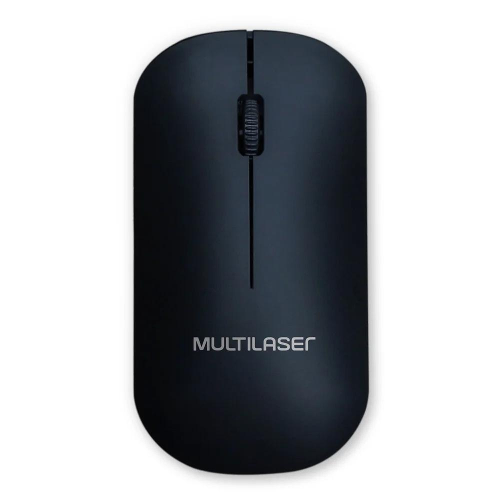 Mouse sem Fio Slim Box Conexão USB 1200dpi 3 Botões Box Preto - MO307