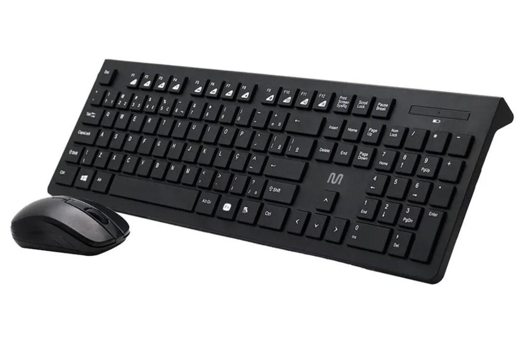 Teclado e Mouse sem Fio Conforto Multimídia Conexão USB 1200dpi Teclas Chocolate Preto Multi - TC212