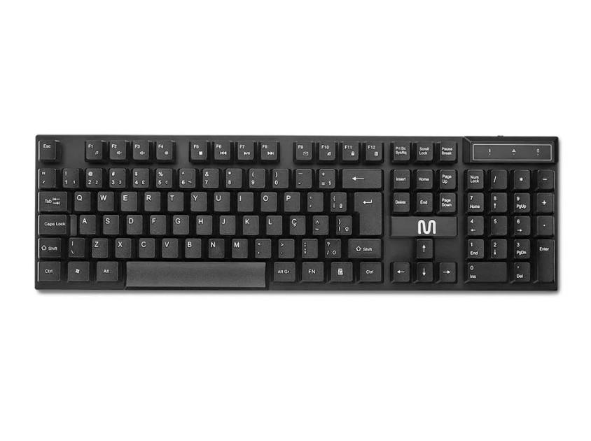 Teclado sem Fio Multilaser TS100, Slim, Conexão 2.4GHz, USB, 12 Teclas Multimídia, Preto, TC299