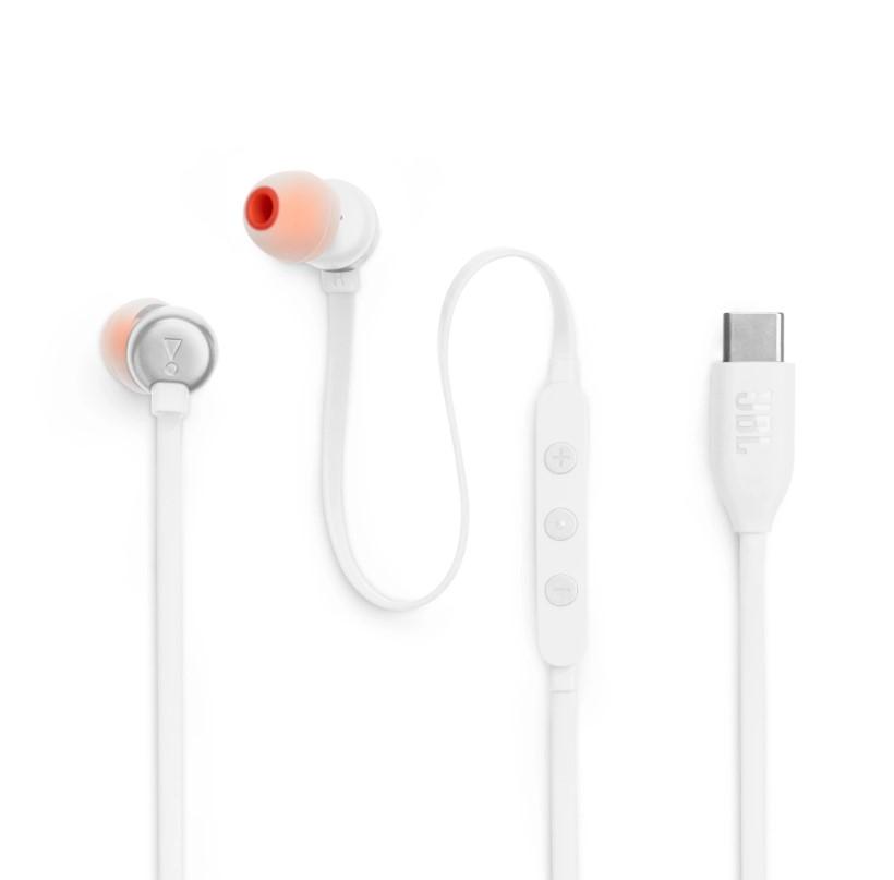 Fone de Ouvido JBL Tune 310C, Tipo C, com Microfone, Branco - JBLT310CWHT