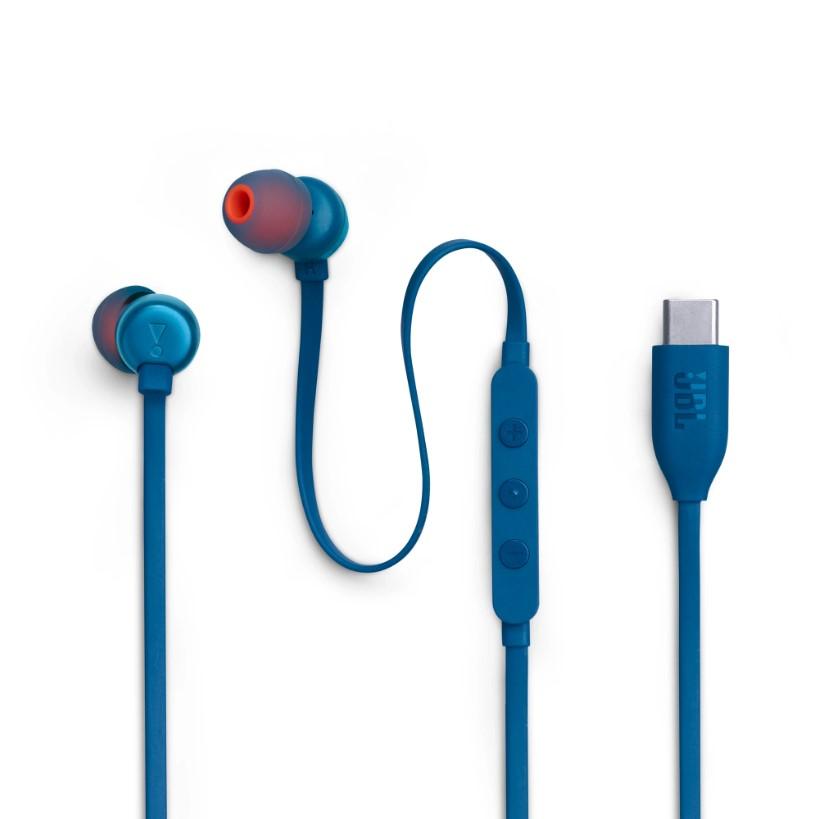 Fone de Ouvido JBL Tune 310C, Tipo C, com Microfone, Azul - JBLT310CBLU