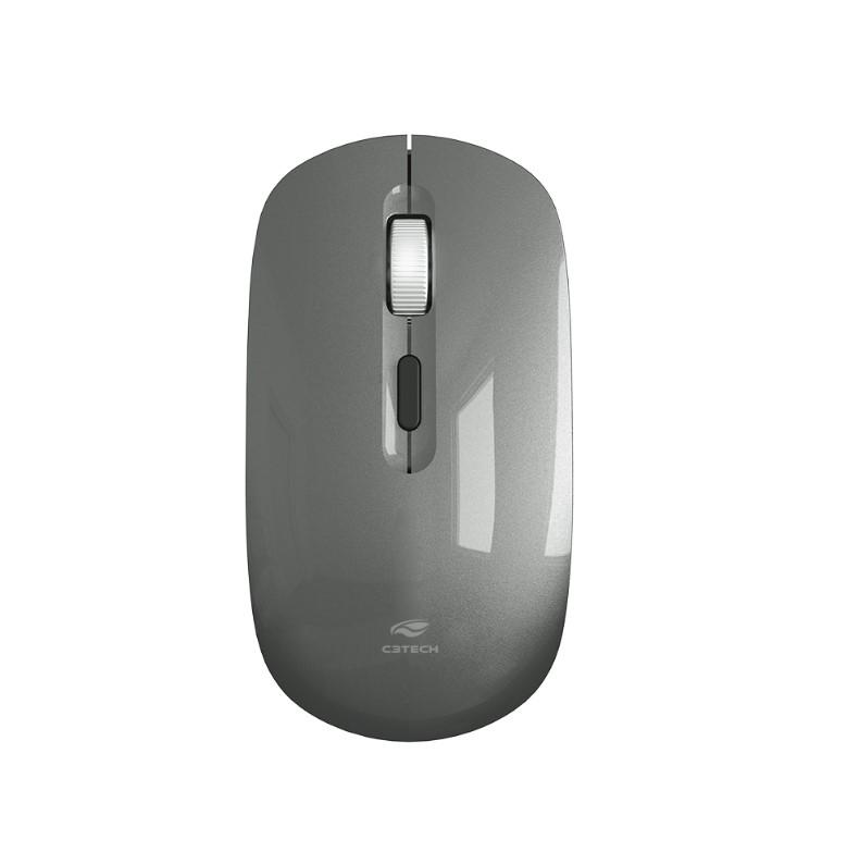 Mouse sem Fio Recarregável M-W80GY Cinza C3Tech