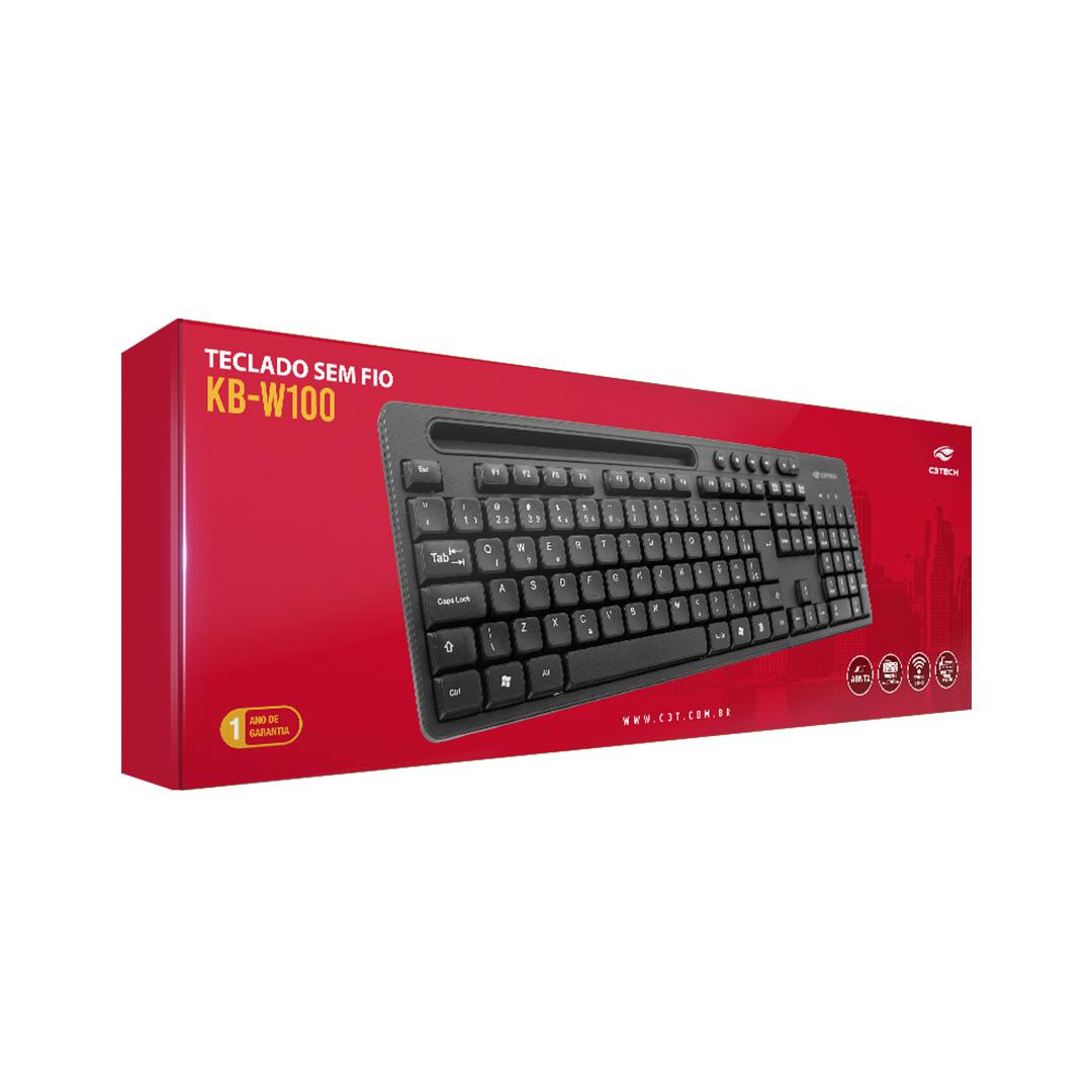 Teclado sem Fio KB-W100BK C3Tech