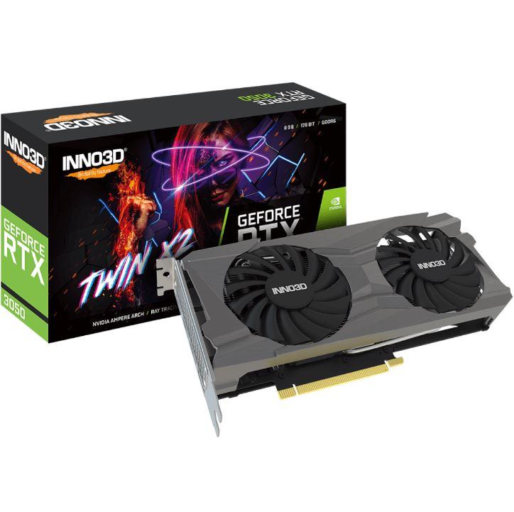 Placa de Vídeo GeForce RTX 3050 8GB GDDR6 Twin X2 DLSS Ray Tracing - INNO3D