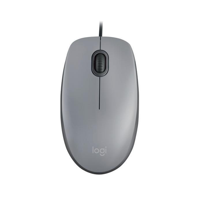 Mouse com Fio USB Logitech M110, Clique Silencioso, Ambidestro, Plug And Play, Cinza - Cinza