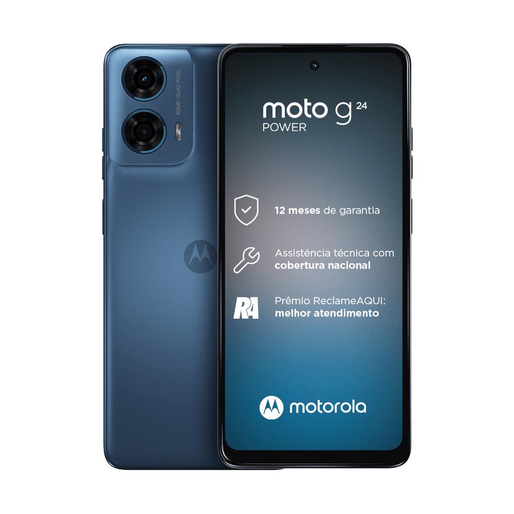 Smartphone Motorola Moto G24 Power, 128GB, 4GB RAM, Tela de 6,6", Azul