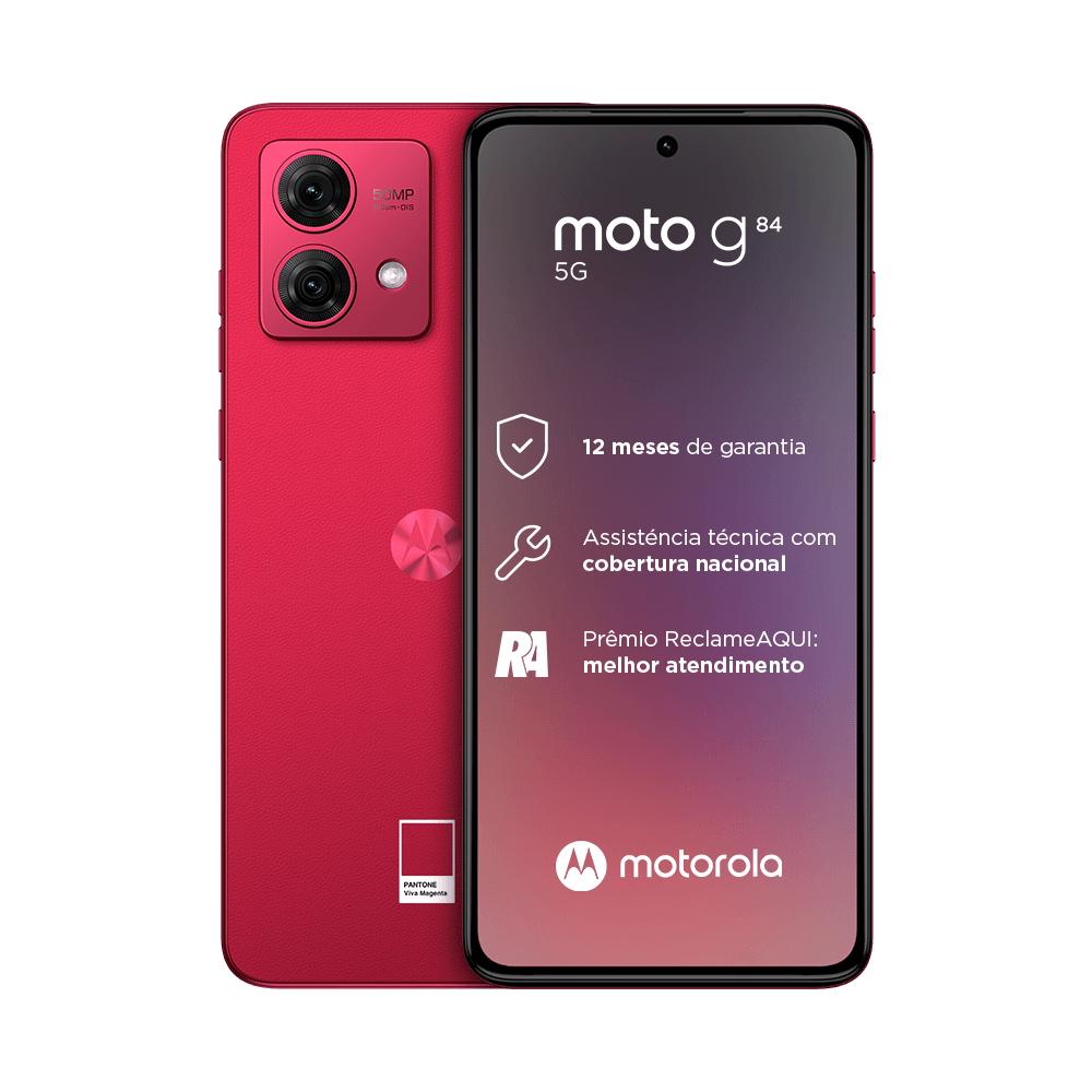 Smartphone Motorola Moto G84 5G, 256GB, 8GB RAM, Câmera Dupla 50MP + 8MP, Tela de 6,55",VIVA Magenta