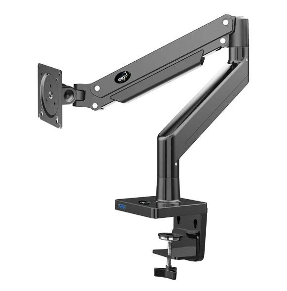 Suporte Articulado de Mesa ELG Full Motion para 1 Monitor de 22" a 40" com USB Integrado - F100APRO