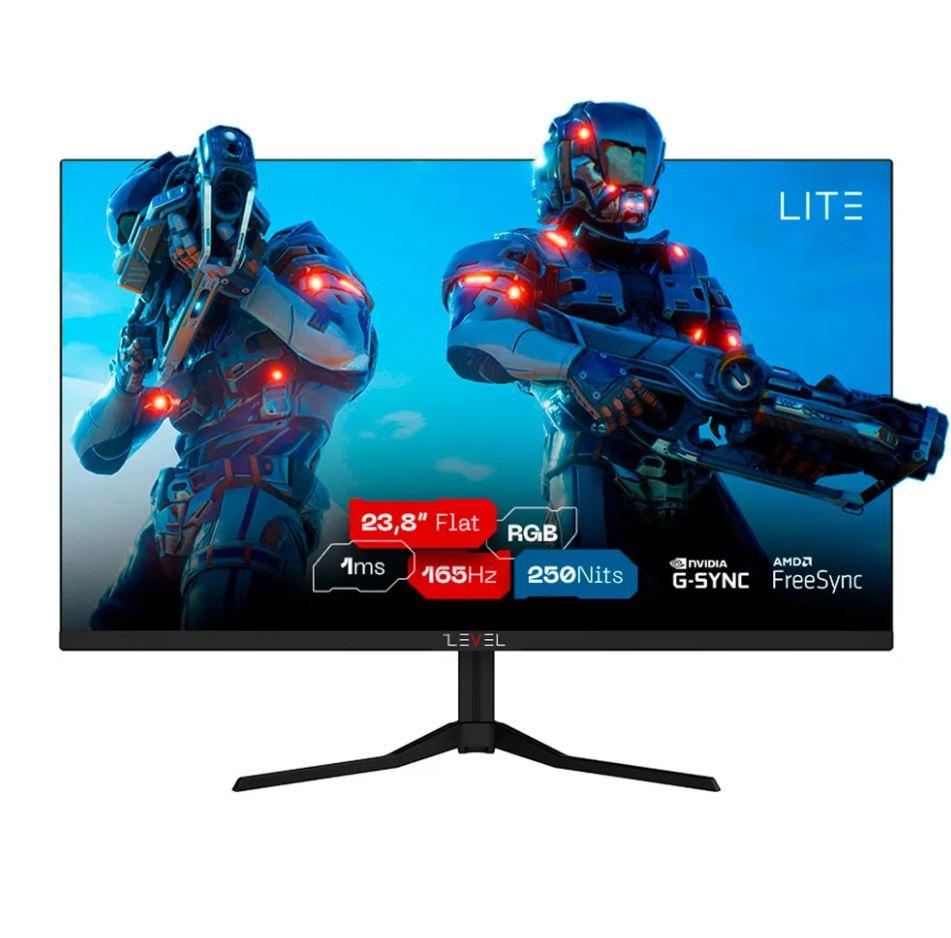 Monitor Gamer 23,8" 180Hz 1ms Full HD IPS HDMI/DP RGB Preto - Level