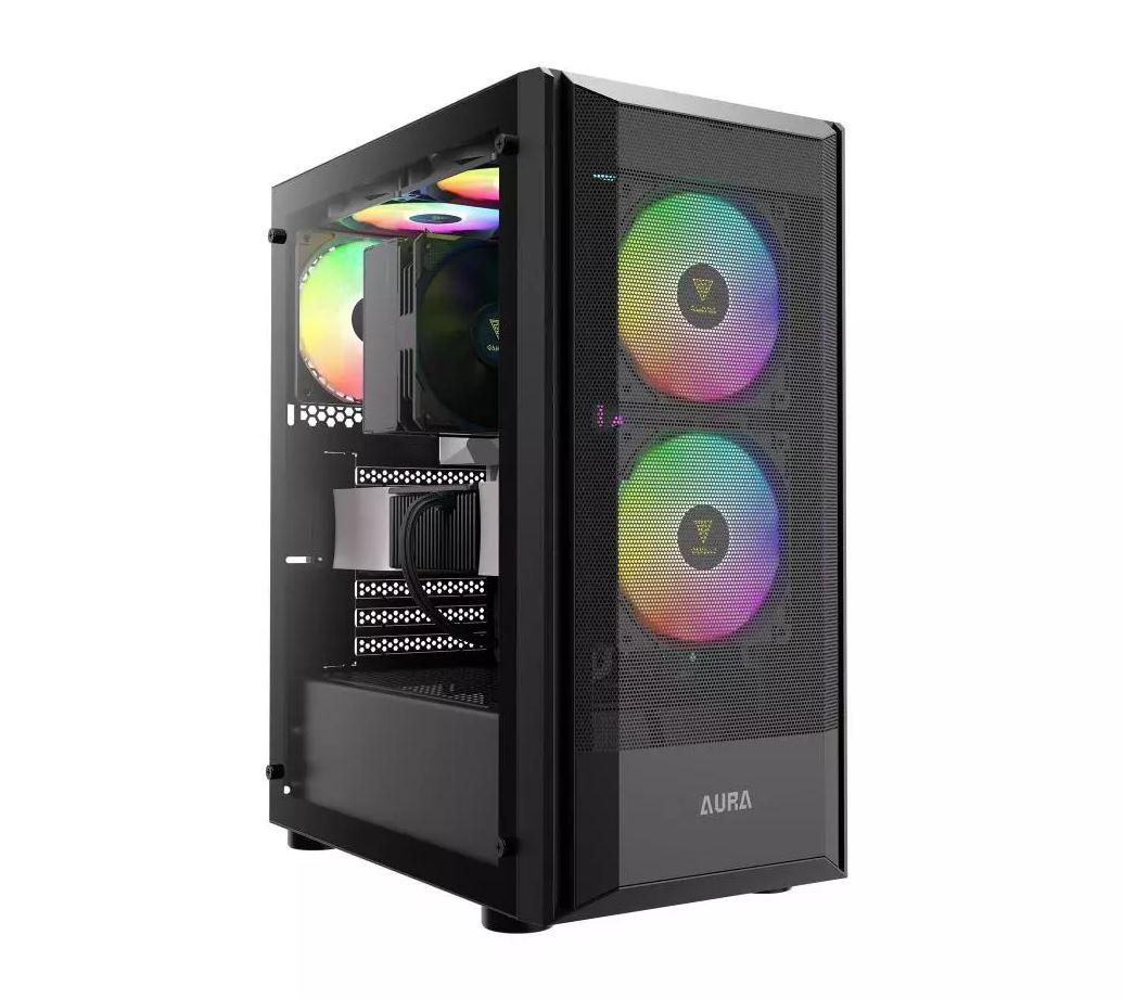 Gabinete Gamer ATX Gamdias Aura GC6, Mid-Tower, Vidro Temperado, sem Fonte, com 3 Fans - Preto