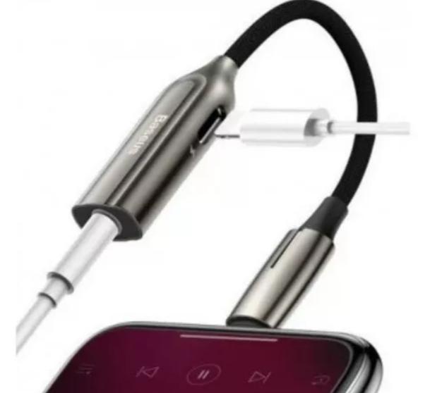 Adaptador Baseus Fone P2 3,5mm + Carregador Lightning - CALL56-0A