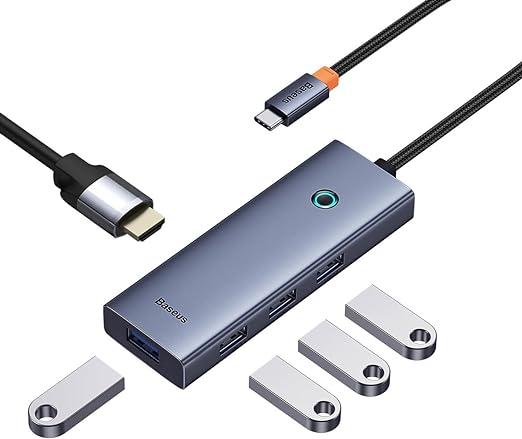 Hub Tipo C Baseus Ultrajoy Series 5 em 1, 4x USB 3.0, HDMI 4K30HZ - B00052809813-00