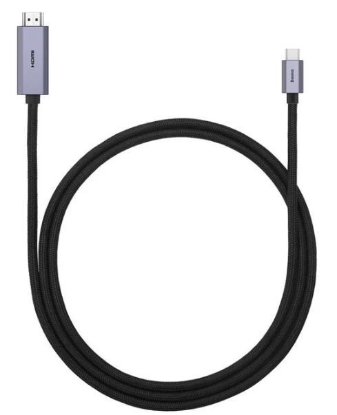 Cabo Baseus Tipo C para HDMI 2.0 4K60HZ 2 Metros Preto - WKGQ010101