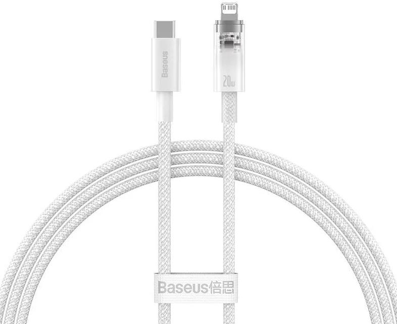 Cabo USB Tipo-C Baseus Explorer Series para Lightning Fast Charging 20W 1m Branco - CATS010202