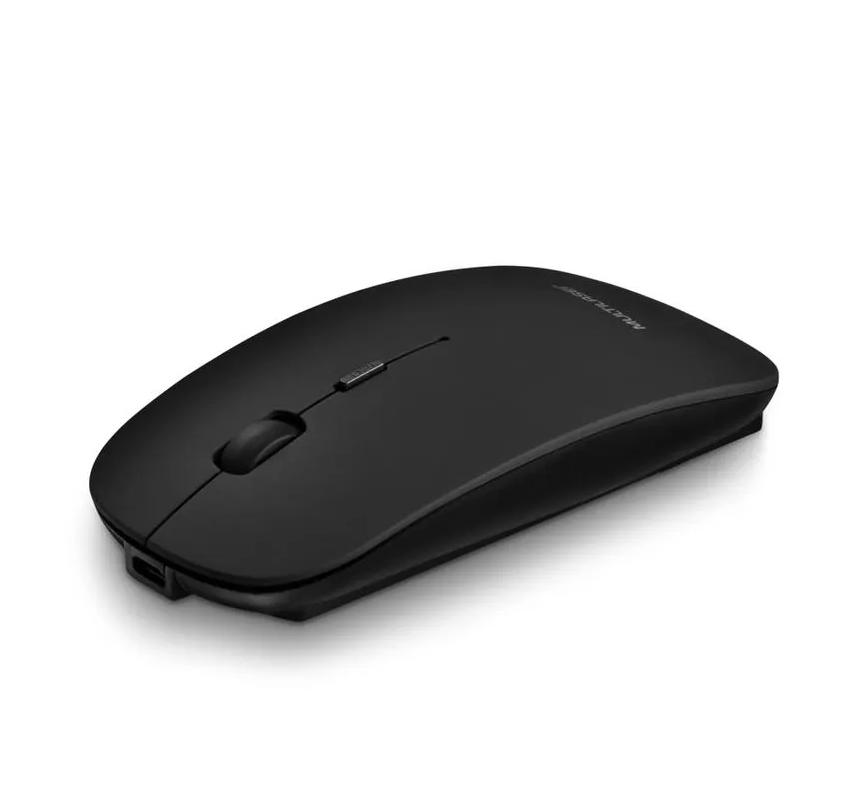 Mouse sem Fio Slim Recarregável Bateria de Litío 400mAh Clique Silencioso 4 Botões Preto - MO290