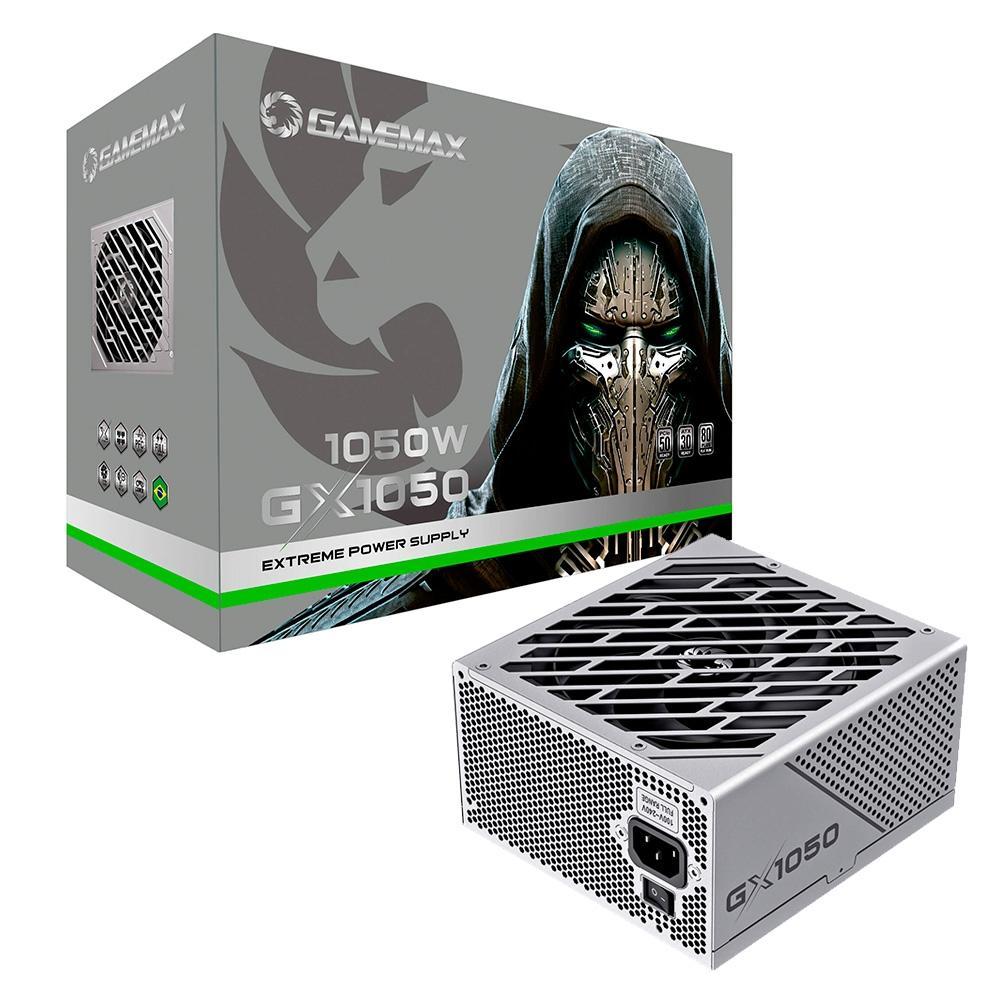 Fonte ATX 1050W Gamemax GX1050 Pro 80 Plus Platinum Full Modular PFC Ativo - Prata