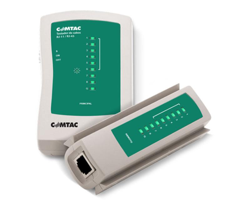 Testador de Cabos RJ-45 / RJ-11 Comtac