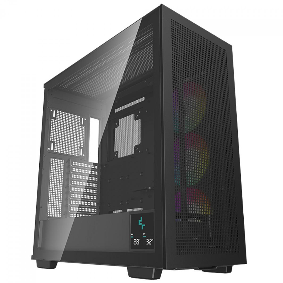 Gabinete ATX Deepcool Morpheus Full-Tower, Vidro Temperado, Monitor Temperatura, sem Fonte, com 3 Fans