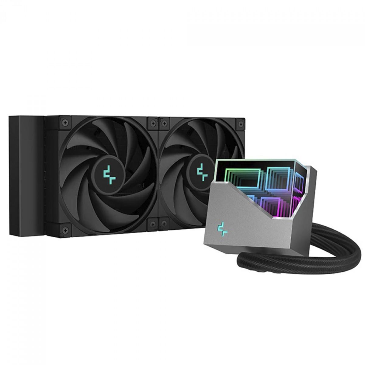 Water Cooler Deepcool LT520, ARGB, 240mm, Intel/AMD, Preto