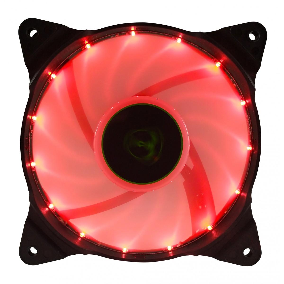 Cooler Fan para Gabinete T-Dagger 120mm, LED Vermelho - Preto