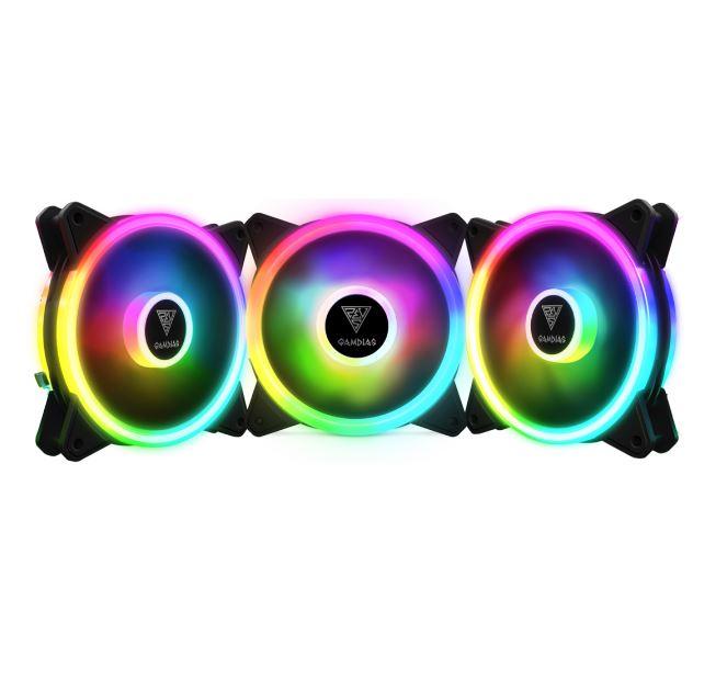 Cooler para Gabinete Gamdias Aeolus M2-1203 Lite RGB 120mm Kit com 3 Unidades