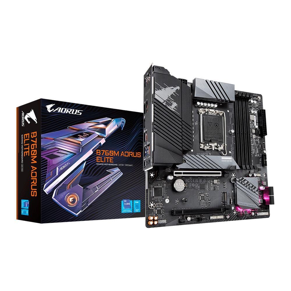 Placa Mãe LGA 1700 Gigabyte B760M Aorus Elite, DDR5, M.2, USB 3.2/USB-C, LAN 2.5GBE