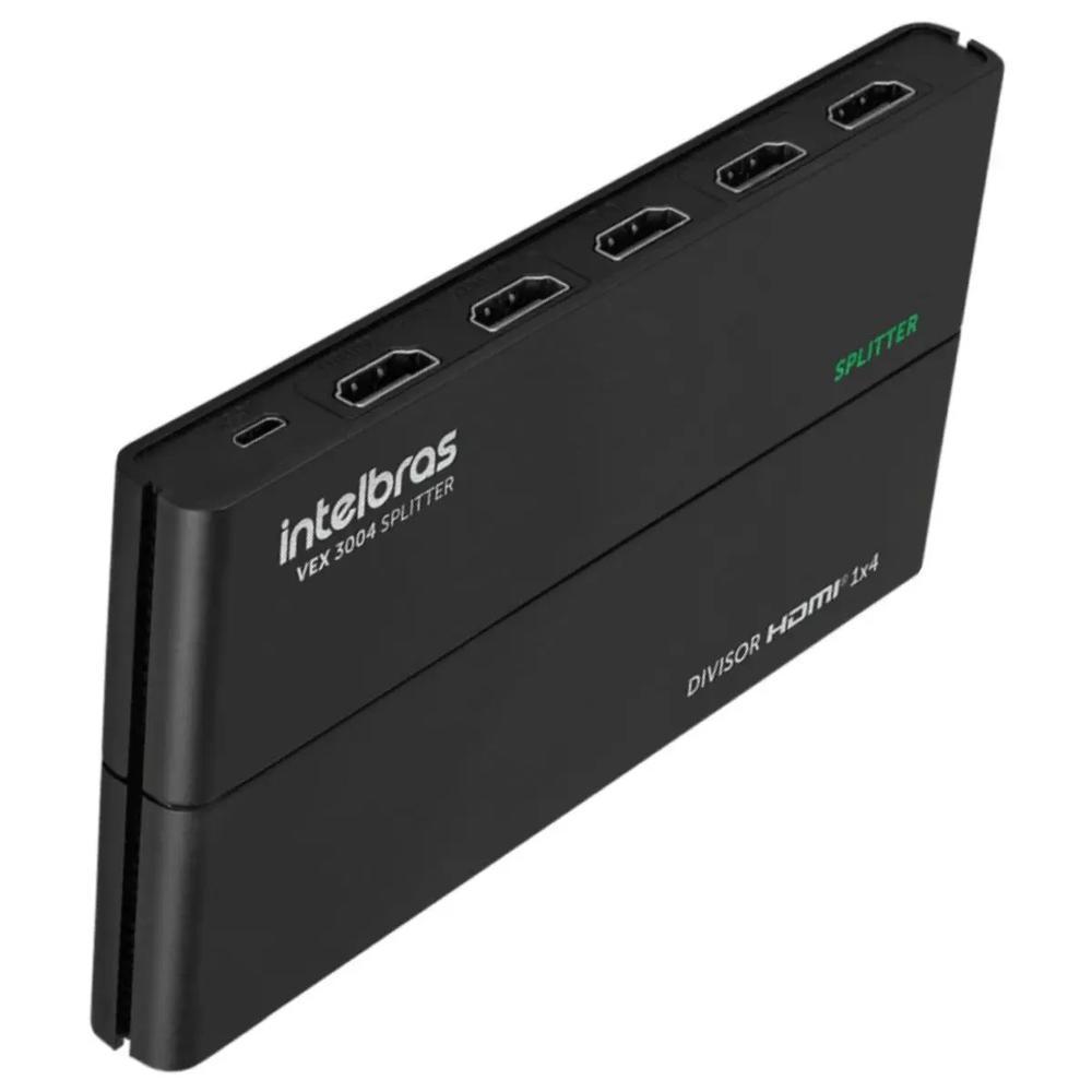 Vídeo Splitter HDMI 2.0 4K Vex 3004, 1 Entrada 4 Saidas, Preto - Intelbras